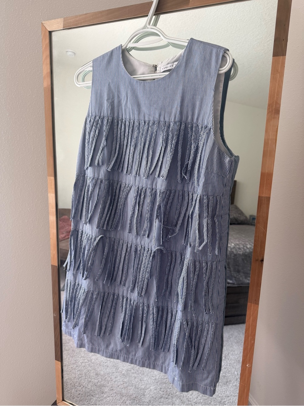 English Factory Light Blue Fringe Shift Dress for Kids